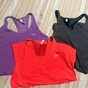 Under Armour Women's Tank Tops - Violet, orange, Charcoal Lot